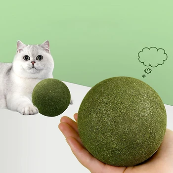 סופר גדול נפית החתולים הכדור 10cm חתול דשא עצמית היי להקלת מחניק חרקים המכיל פירות ענק לחיות מחמד נושך טוחנת הסיטוניים חתול מחמד צעצוע